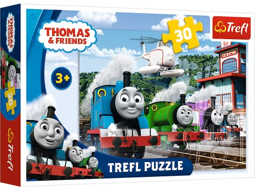 Trefl 916 18230 EA 30pcs Thomas & Friends Railway Race, Multi-Colored