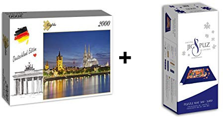 Grafika Puzzle 2000 Teile – Deutschland Edition – Kölner Dom + Matte