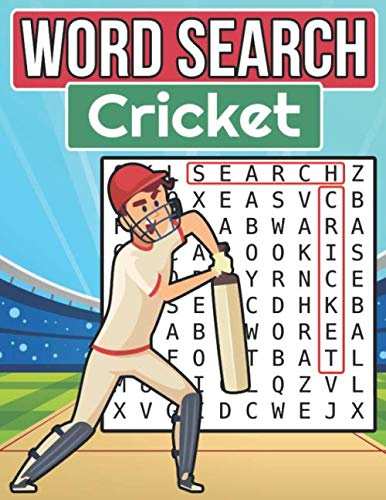 Cricket Word Search: Large Print Word Search Puzzle Book About Cricket For Kids and Seniors | 8.5 x 11 Inches, 62 Pages, 48 Puzzles For Cricket Fans | Gift For Cricket Lovers