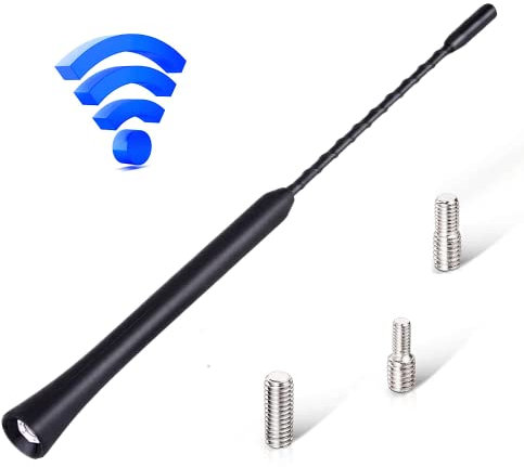Antena de Radio de Coche, SI-A0984 Antena Universal de 9 Pulgadas Antena de transmisión anidada reemplazable a Prueba de Ruido con Tornillos