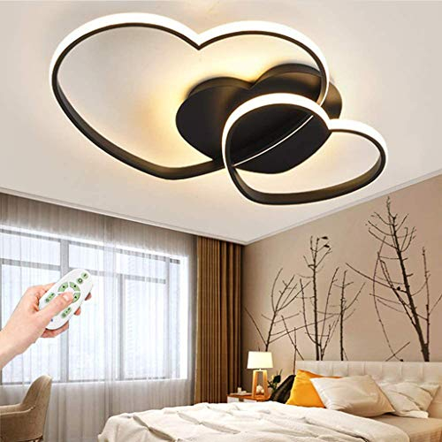 Deckenleuchte LED Dimmbar Deckenlampe Modern Herz Acryl Kinderzimmerlampe Mit Fernbedienung Jungen Mädchen Deckenlicht Cartoon Kronleuchter Kinder Deckenlicht Innen Schlafzimmer Dekor Lamp,Schwarz