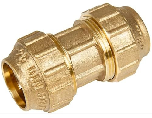 Suinga MANGUITO DE LATÓN 32mm para tuberia de polietileno de 32 mm, accesorio de laton 32MM, Enlace de latón 32 mm con Certificado Aenor
