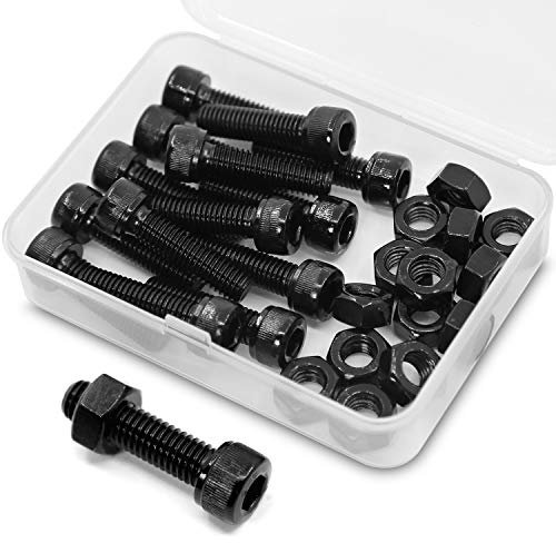 M8 x 30mm 15PCS Vis cylindriques Boulon à tête hexagonale Entièrement Filetée Boulons et écrous en Acier au Carbone 12,9(Noir)