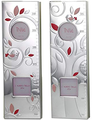 Thilia - Metro portafoto da muro bimba laminato in argento decorazioni interni motivo albero della vita misura 1.40 cm COD: 452056