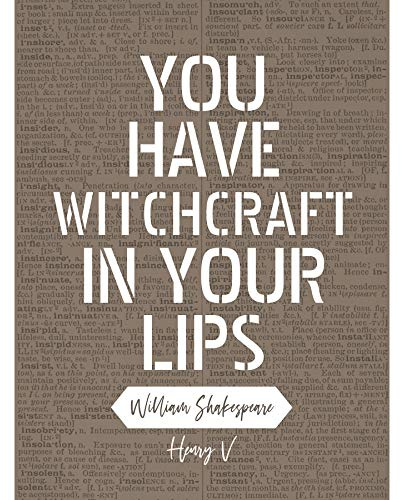Artery8 Dictionary Page Quote Shakespeare Witchcraft in Your Lips Extra Large XL Wall Art Poster Print Seite Zitat Wand Plakat drucken