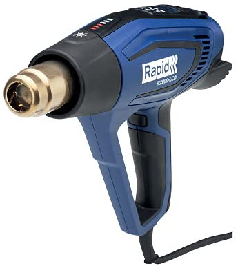 RAPID R2200-LCD Hot Air Gun with Case, Adjustable Temperature 50°C-650°C, 3 Airflow Settings, LED Lights and LCD Screen (5001450)