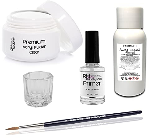 Acryl Set Nagelset Pulver Puder Acrylliquid Primer Pinsel Testset Fingernagelset