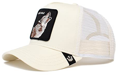 Goorin Bros. Unisex-Erwachsene The Farm Original Adjustable Snapback Trucker Hat Baseballkappe, Weiß (Der einsame Wolf), Einheitsgröße