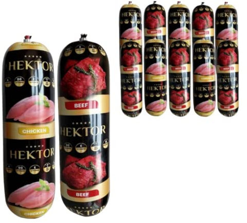 Premium Hektor Hundefutter Wet Food Wurst Nassfutter Riegel Mix Rind-Geflügel 20 x 900 g