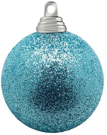Deco Woerner Glitzer-Weihnachtskugeln in Hellblau aus Kunststoff, 6 cm Ø - 6 Stück