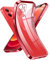 Supdeal Crystal Clear Hülle für iPhone 12, Niemals gelb mit Kameraschutz, Silikon Durchsichtig Handyhülle Weicher Passform, Ultra Dünn und Leicht Case Cover, 6,1, Rot