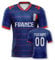 Frankreich Personalisiertes Weltmeisterschaft Fussball Trikot mit Ihrem Namen und Nummer für Herren Damen Kinder Casual Sport Fan T-Shirt Trikot Geschenk Blau