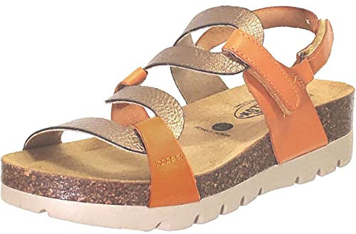 PLAKTON, Curvi 352005, Femme Nu-pied Orange métallisé - 39 EU