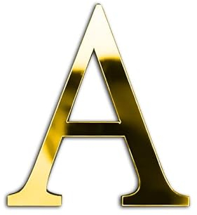 ZoTuoART Gold 20 cm große verdickte 3D Acryl Spiegelbuchstaben – kostenlose Kombination selbstklebende Spiegel – DIY Sicherheits Wandaufkleber Dekor - Buchstabe A