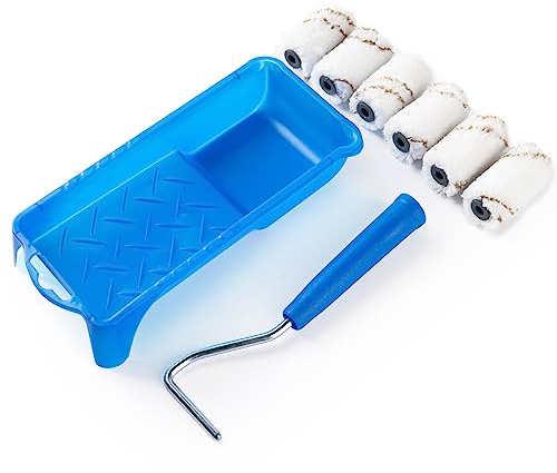 Mister Rui Lot de petits rouleaux de peinture 5 cm, mini rouleau de peinture en microfibre, 50,8 mm, utilisé avec la plupart des peintures, pour surfaces semi-rugueuses