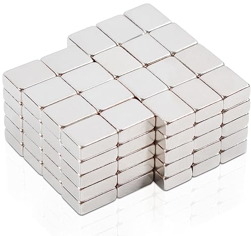 MIN CI Lot de 100 mini aimants en néodyme puissants - 5 x 4 x 2 mm - Petits aimants rectangulaires - Pour tableau magnétique, réfrigérateur, photo, carte, bureau, artisanat, tableau blanc
