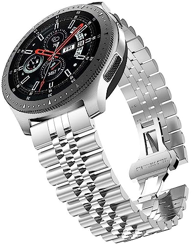 Niziruoup Edelstahl Uhrenarmband 20mm 22mm für Uhr, Jubilee Armband Smart Watch Metall Armband Uhr Ersatzarmbänder Uhrenarmbänder Edelstahlarmband für Herren Damen, Edelstahl, Silber