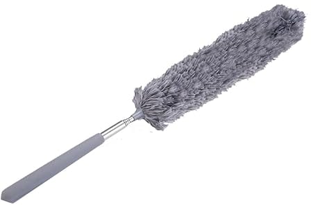 MBA Microfiber Duster - Feather Dusters for cleaning Blinds, Furniture Cobweb, windows & Cars -Shelves and Ceiling Fans, Extendable Handle Long Reach with 88 cm Length (Grey)
