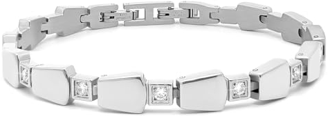 JEROOT Armband Damen im Matt-Glanz-Design mit Zirkonia-Steine, Edelstahl Schlangenarmband, Verschluss Armbänder für Damen