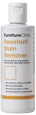 Furniture Clinic Resistant Stain Remover - Removes Stubborn Stains from Fabric – Strong Cleaner that Works on All Textiles - Use to Remove Tea, Coffee, Urine Stains (125 ml)