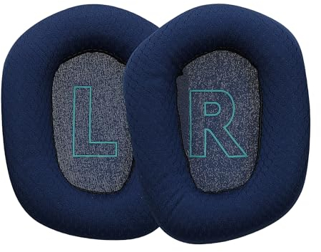 kwmobile 2x Earpad Compatible with Logitech G733 - Replacement Velour Earpad Cushion for Headphones - Dark Blue