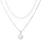 Wnddle Perlenkette, Layered Damen Kette, Damen Perlenkette, Damen Layered Kette Silber, Damen Weiße Perlen Halsketten, weiße perlenkette mit Anhänger für Frauen und Mädchen Geschenke.
