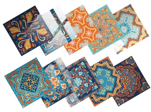jojofuny 10st Auf Fliesen Kleben Aufkleber Für Treppenfliesen Kamin Aufkleber Fliesenaufkleber Aufkleber Für Badezimmerfliesen Küchenfliesen Aufkleben Dekor Wohnkultur Pvc Quadrat Ziegel