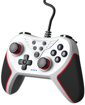 Manette de jeu filaire pour Switch/OLED/ordinateur PC,contrôleur de jeu filaire manette de jeu portable (blanc)