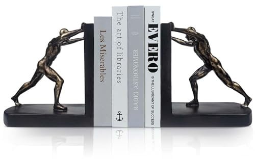 Serre-Livres décoratifs humanoïdes en résine, Serre-Livres antidérapants pour Les Livres Lourds, décorations élégantes pour étagères à Domicile, Bureau et études