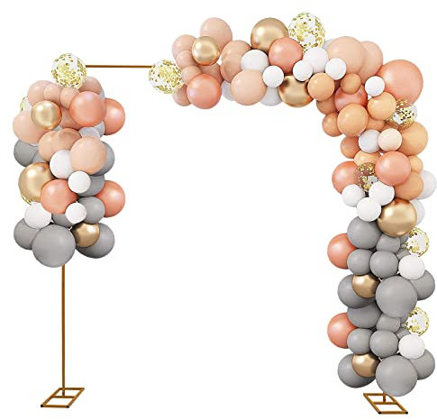 MEHOOSPVN 3 x 3 m golden metal arch support, square wedding arch flower arch decoration, suitable Golden Wedding Arch, Balloon Arch Stand Set for decorating home garden, living room, cafe, bar, hotel