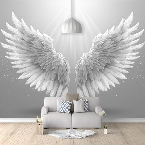 Benutzerdefinierte 3D-Tapete Großes Wandbild 3d Engel FlüGel Cafe Restaurant Thema Hotel Hintergrund Wandbild Tapete 400 (B) x 280 (H) cm