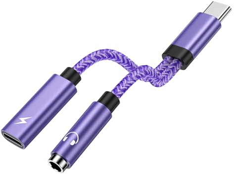 USB C Kopfhörer Adapter und Laden,2 in 1 Multi Typ C auf 3,5mm Klinke Adapter Schnellladung,Aux auf USB C für Samsung Galaxy S25 Ultra S24 S23 S22+ S21 A16 A15 A25 A54 A55,iPhone 16 15 Pro Max,Huawei