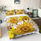 Bettwäsche 200 x 220 cm Handgezeichnete Gelbe SonnenblumenblüTen Bettbezug, ÖkoTex Bettwäsche Sets 3 teilig, Super Weich & Bügelfrei Mikrofaser Wendebettwäsche und 2 Kissenbezug 80x80 cm, Gelb