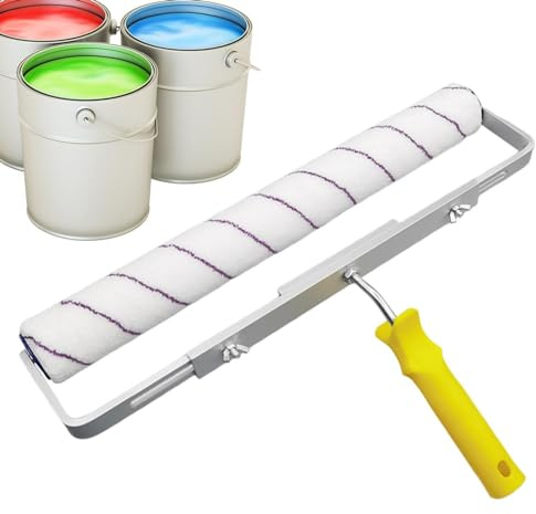 Kit de rouleaux à peinture de 18 pouces, rouleau à peinture | Kit de rouleaux à peinture pour plafond robuste pour un revêtement sans effort - Rouleau de sol large et léger en alliage d'aluminium pour