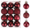 Sourcing Map Weihnachtsbaumkugeln aus bruchsicherem Kunststoff, 4,1 cm, rund, zum Aufhängen, für Weihnachten, Partys, Hochzeiten, Weinrot, 24 Stück