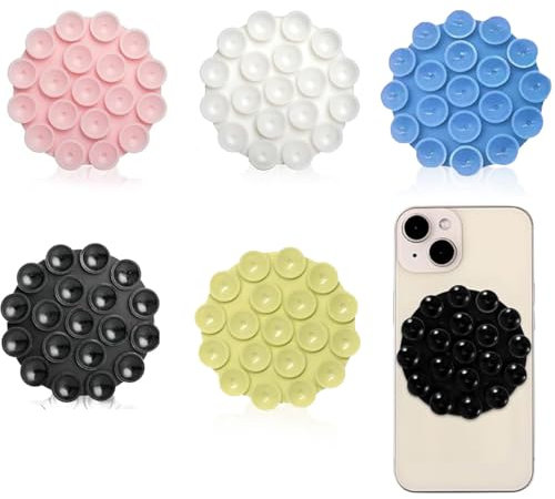 5 Pezzi Ventosa Per Telefono Per Tutti I Modelli Di Telefono, Silicone Supporto Smartphone Auto, Multiuso Ventosa Per Telefono Auto,Ventose in Silicone, ventosa per cellulare su un lato in silicone