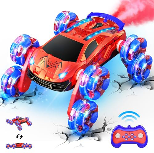 Dreamlandia Remote Control Cars, 8WD Monster Truck Toys for 3-12 Year Old Boys Girls, Xmas Gifts for Kids Boys Toys Age 3-12, Outdoor Garden Car Toy RC Car with Lights Sounds & Spray