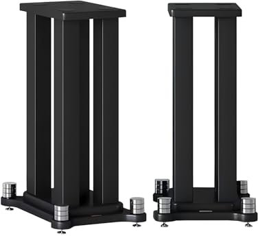 2 Piezas Soporte para Altavoces, Soporte Altavoces pie de Alta Resistencia Sostiene parlantes de estantería, parlantes satélite, parlantes Grandes, Sostiene parlantes de 40kg (60cm)