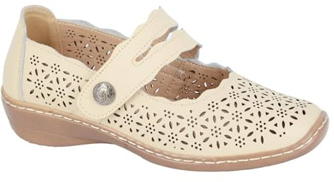Boulevard L641BE-6 Womens Leather Shoe Beige Size 6