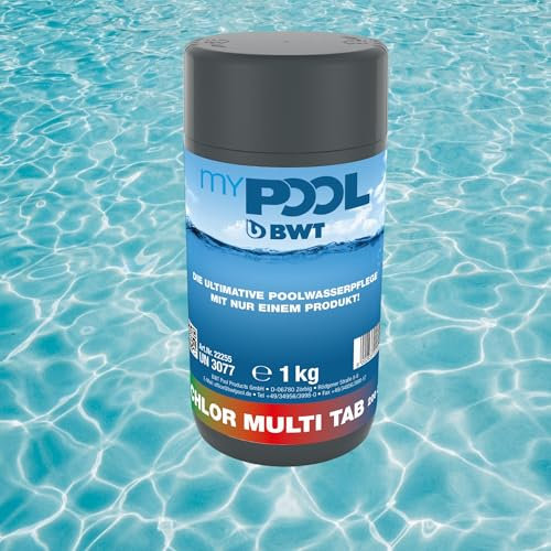 zbs24 Chlor Multi Tabs 200gr. Tabletten im 1 kg Eimer - 3in1 Produkt gegen Algen - Chlordesinfektion - Flockungsmittel
