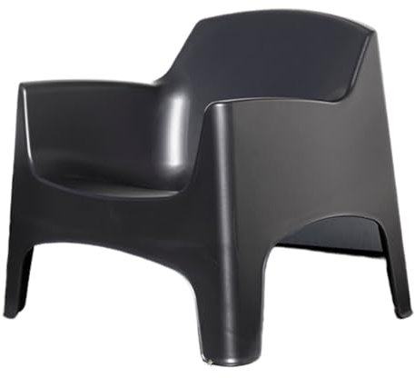 Tomaino - Sessel für den Außenbereich Ibiza XL - Gartenstuhl aus stapelbarem Kunststoff - Stuhl Kunststoff 79 x 74 x 70 h cm - Gartensessel Kunststoff schwarz