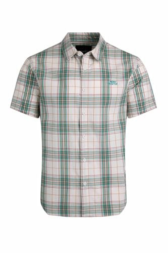 Weird Fish Judd Organic Cotton Short Sleeve Check Shirt Viridis Size L