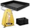 iPalamila Collapsible Shower Base, 104x104x13cm Large Portable Shower Basin with Drain, Portable Shower Camping, Indoor Camping Outdoor Tent Shower Basin Awning Base, Portable Dog Shower（black）