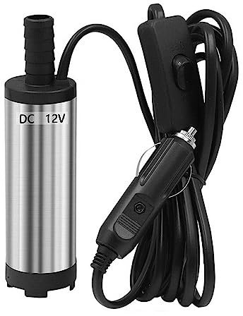 12v Submersible Water Fuel Transfer Pump,38mm Barrel Universal Electric Fuel Pump with 3m Power Cord Switch on Off for Diesel Petrol Oil, Small Bilge Pump for Boat Caravan Car Tank