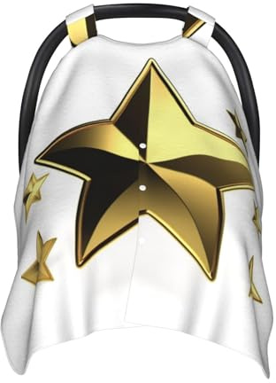 Gold Star Baby-Autositz-Überdachung, vielseitig verwendbar, atmungsaktiv, Stillbezug für Mutter, weicher Kinderwagen, Sonnenschutz, Neugeborene, Dusche, Geschenk