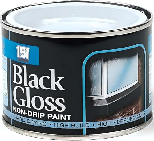 ASA® 151 Coatings Non Drip Gloss Black Paint Hard Drying High Performance No Runs High Build Glossy Finish for Wood, Metal & Concrete Surfaces Interior Exterior 180ml