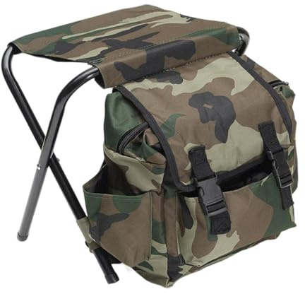 QSTDGVPW Klapphocker, Rucksack Angelstuhl, Einfach zu Tragen, Leicht, für Erwachsene, Multifunktionaler Klappbarer Rucksackstuhl Zum Angeln