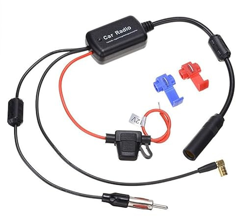 Amplificatore Antenna DAB, Splitter Antenna Autoradio per Auto con Adattatore SMB a DIN, Convertitore per FM in DAB+ con Amplificazione 20–25 dB, Compatibile con Autoradio per Auto SUV Camion Veicoli
