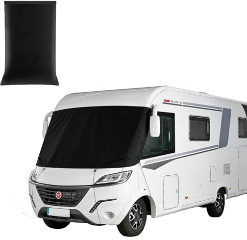 Cubierta para Parabrisas de Autocaravana integrada | 600D Funda Envoltura de Parabrisas de Lujo 600D para Clase A, reemplazo, bloquea los rayos UV - 100% oscurecimiento