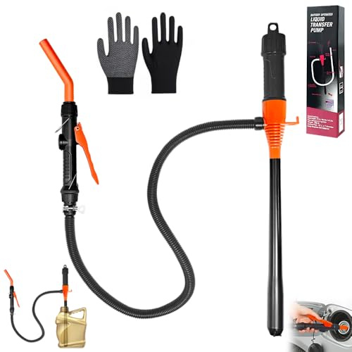 Bomba de Batería Portátil Gasolina,Bomba de Transferencia de Combustible Eléctrica,Bomba de Sifón de Líquido Eléctrica de Mano 2.4 GPM(para diámetro de apertura> tanque de combustible de 30 mm)